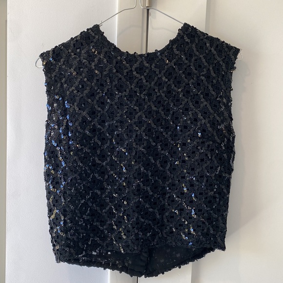 Vintage Tops - Vintage 60's Glam Sequined Top KORET of California Fitted Crop Length